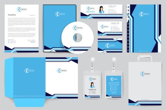 Blue Set of Corporate Identity Templates: Modern Branding