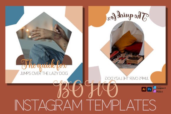 Boho Instagram Templates: Effortless Affinity Designer & PSD Style