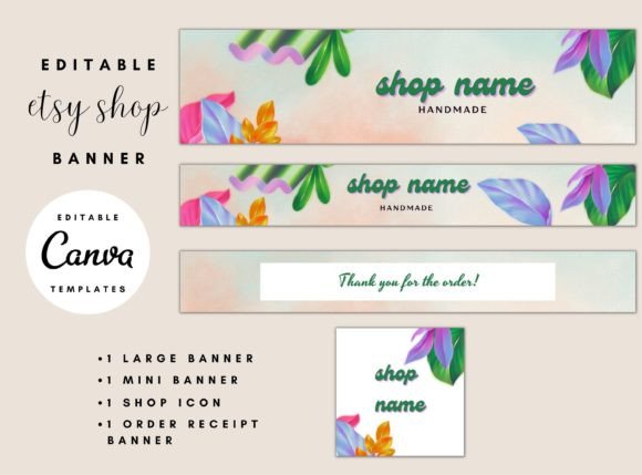 Elevate Your Etsy Shop with Leaves Banner Templates