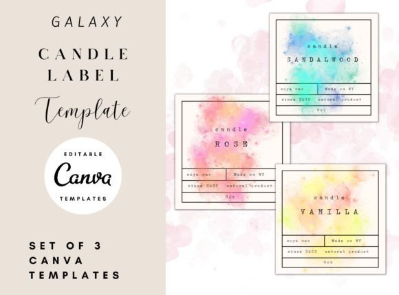 Galaxy Candle Label Templates Editable: Your Celestial Branding Kit