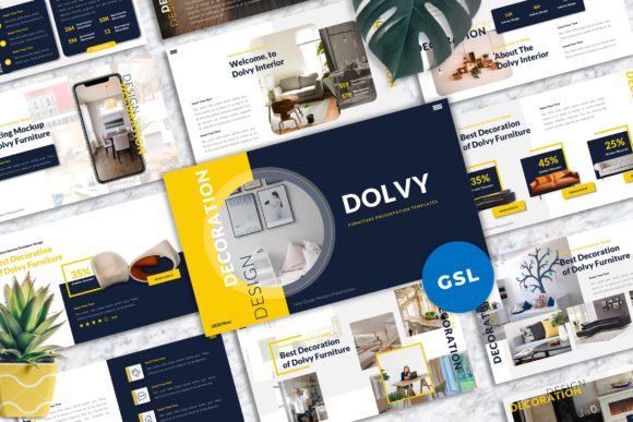Modern Furniture Design with Dolvy - Furniture Googleslide Templates