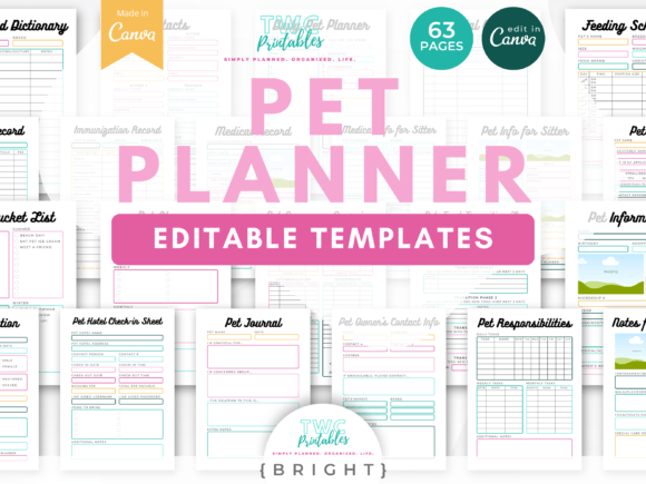 Pet Planner Canva Templates | BRIGHT